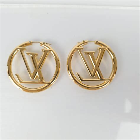 louis vuitton louise hoop earrings dupe|louis vuitton hoop earrings poshmark.